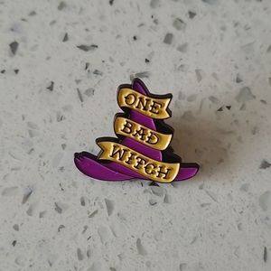 One Bad Witch Halloween Hat Humor Lapel Pin